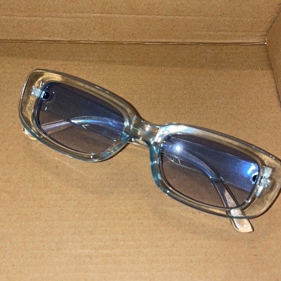 Blue Translucent Y2K Sunglasses - Picture 3 of 5